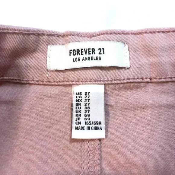 Forever 21 Button Up Mini Skirt Light Pink Ballerina Pink Women's Size 27 - Picture 6 of 7